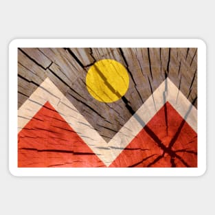 Wood flag of Denver Magnet